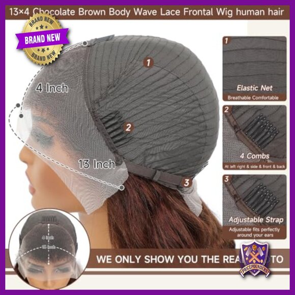28 Inch HD Lace Front Wig Human Hair Body Wave Pre Plucked 200 Density main image 4